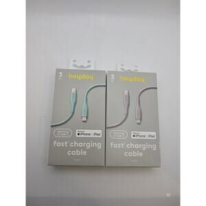 Heyday 3ft Fast Charging Cable USB-C to 8-Pin Lot of 2